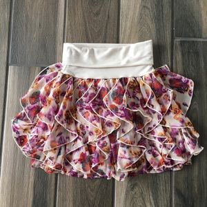 Girl's Floral Print Ruffle Skirt. Size 7